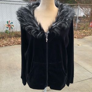 Onque Casuals Soft Valour Jacket with Faux Fur Collar